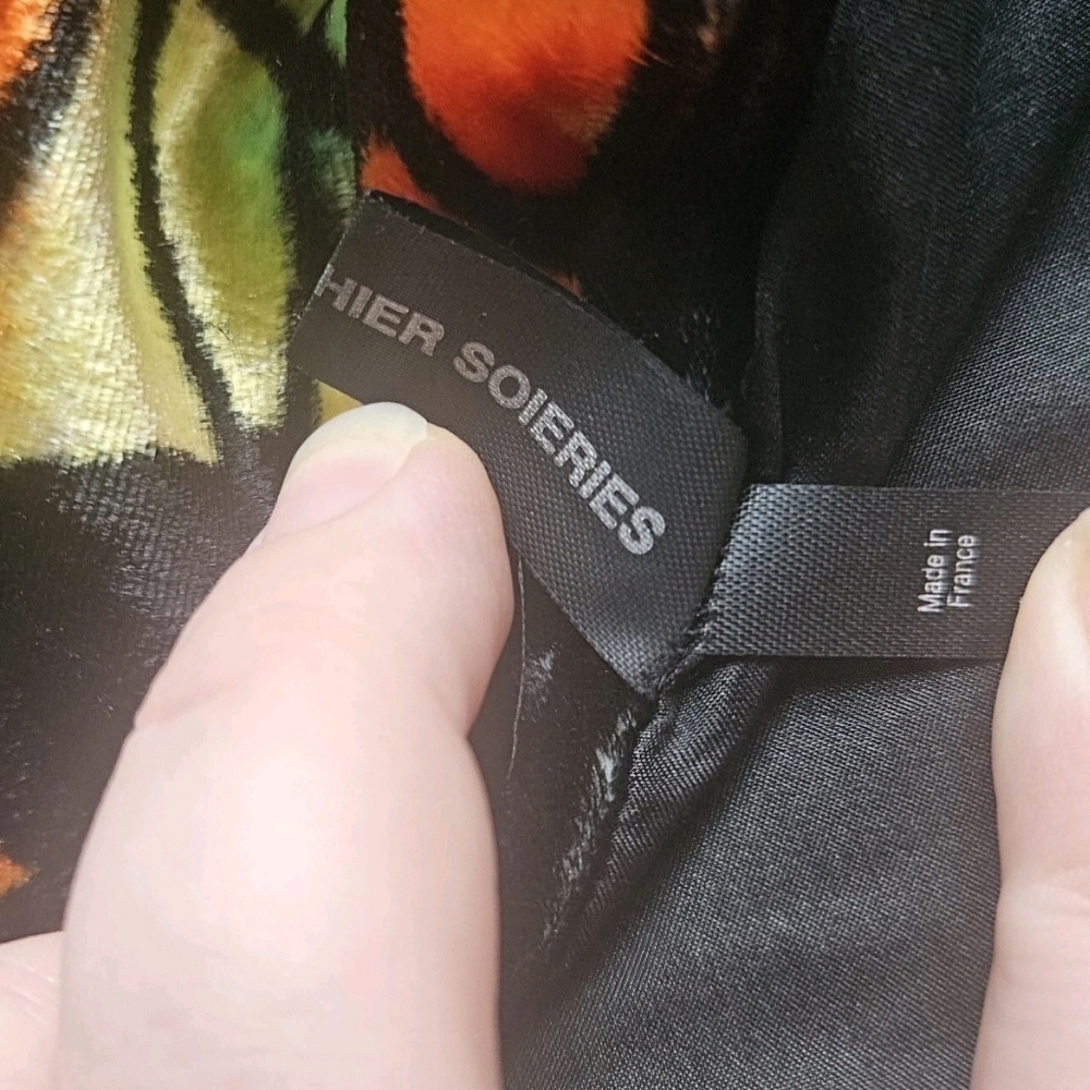 Cedric Brochier Soieries Stained Glass Scarf Silk Blend Floral Made In France - Picture 4 of 6